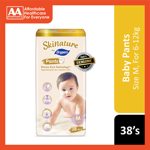 Skinature By Drypers Baby Pants Size M 38's (6-12kg)