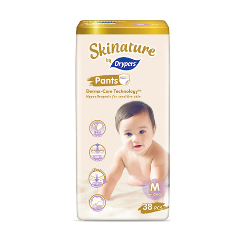 Skinature By Drypers Baby Pants Size M 38's (6-12kg)