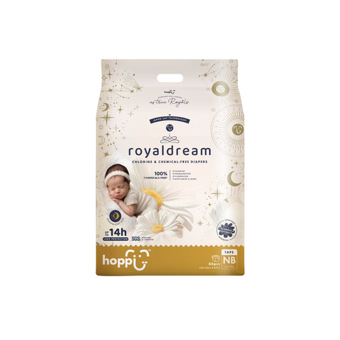 Hoppi RoyalDream Baby Tape Diapers Size NB 66's (For Up To 5kg)