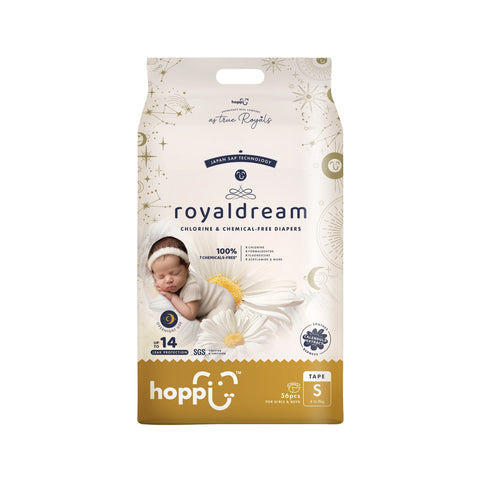 Hoppi RoyalDream Baby Tape Diapers Size S 56's (4-8kg)