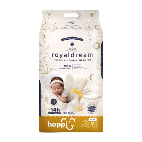 Hoppi RoyalDream Baby Tape Diapers Size M 44's (For 6-11kg)