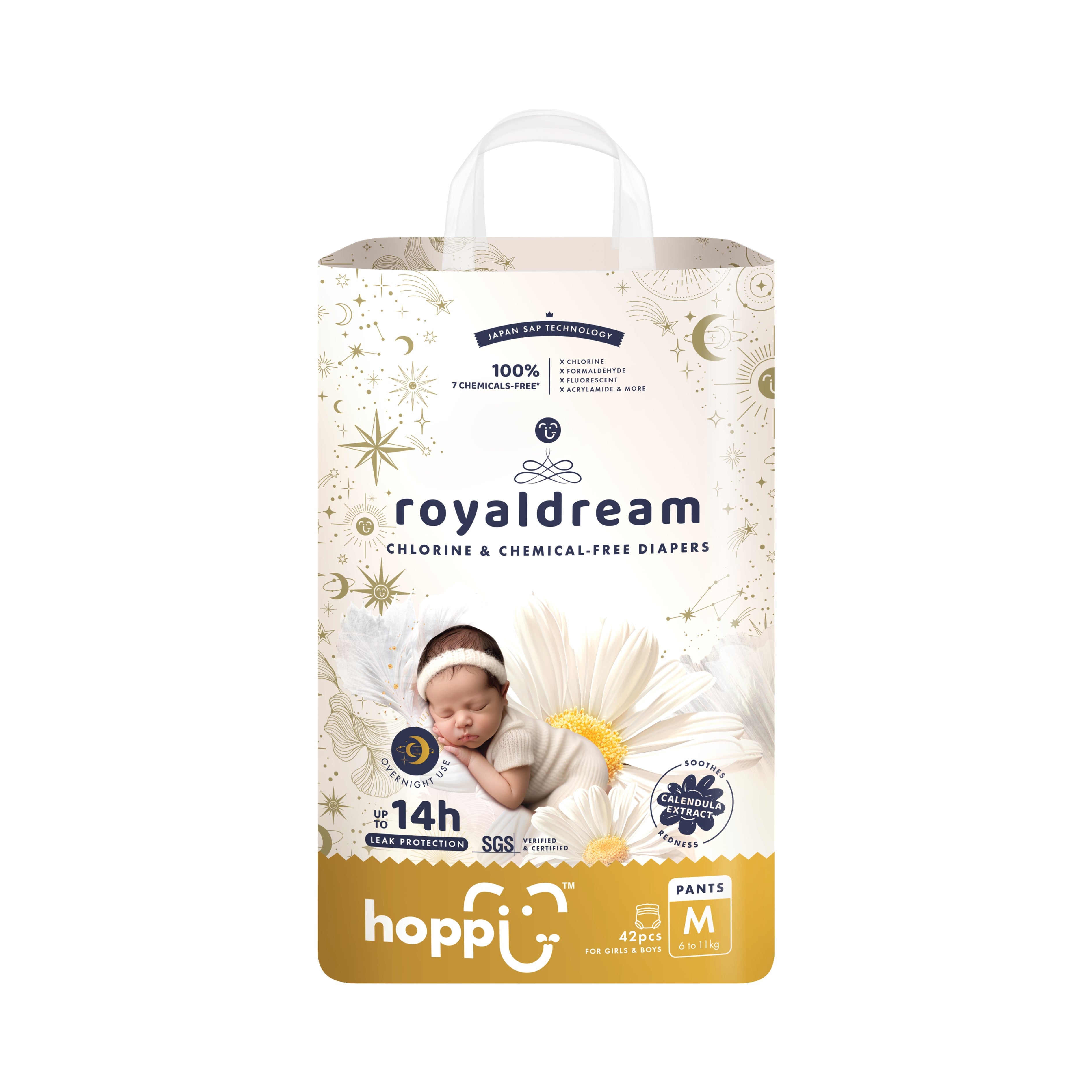 Hoppi RoyalDream Baby Pants Size M 42's (For 6-11kg)