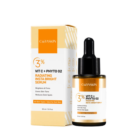 Curaskin 3% Vitamin C + Phyto O2 Radiating Insta Bright Serum 30mL