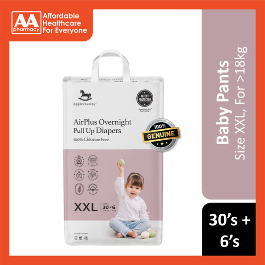 Applecrumby AirPlus Overnight Baby Pants Size XXL 30's+6's (For More Than 18kg)