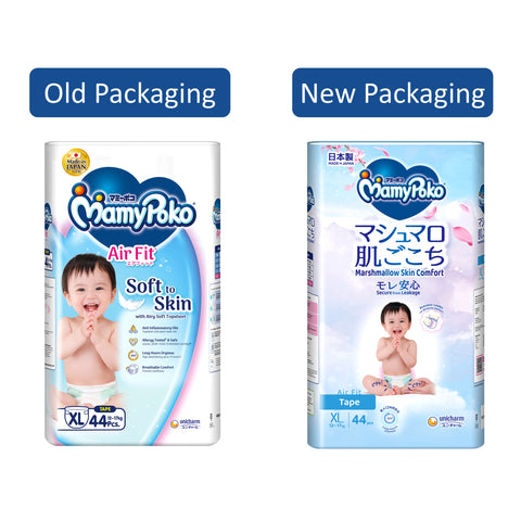 MamyPoko Air Fit Baby Tape Diapers Size XL 44's (For 12-17kg)