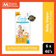 Beenies Baby Comfy Tape Diapers Size L 46's (9-14kg) [Jumbo Pack] [6 Packs/Carton]