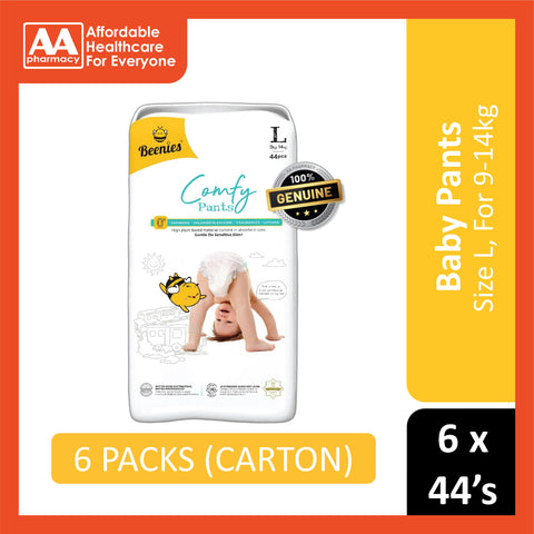 Beenies Baby Comfy Pants Size L 44's (9-14kg) [Jumbo Pack] [6 Packs/Carton]