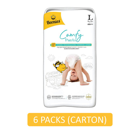 Beenies Baby Comfy Pants Size L 44's (9-14kg) [Jumbo Pack] [6 Packs/Carton]