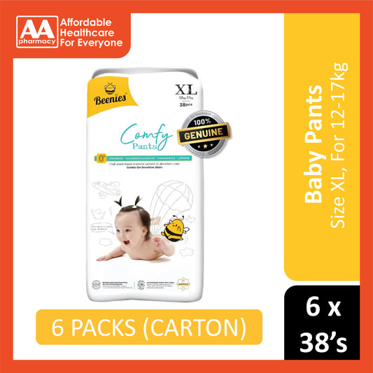 Beenies Baby Comfy Pants Size XL 38's (12-17kg) [Jumbo Pack] [6 Packs/Carton]