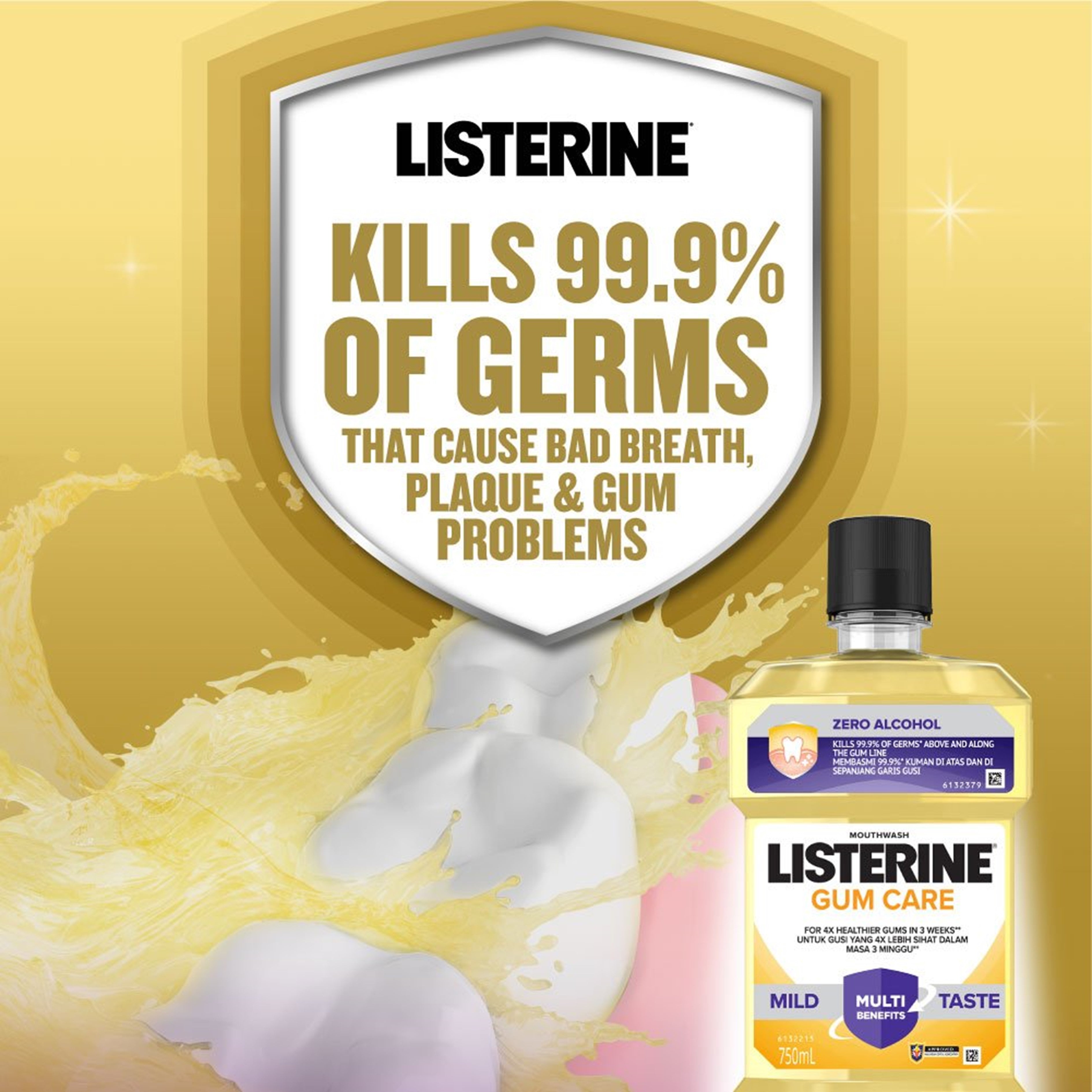 Listerine Mouthwash - Gum Care (Mild Taste) 750mL