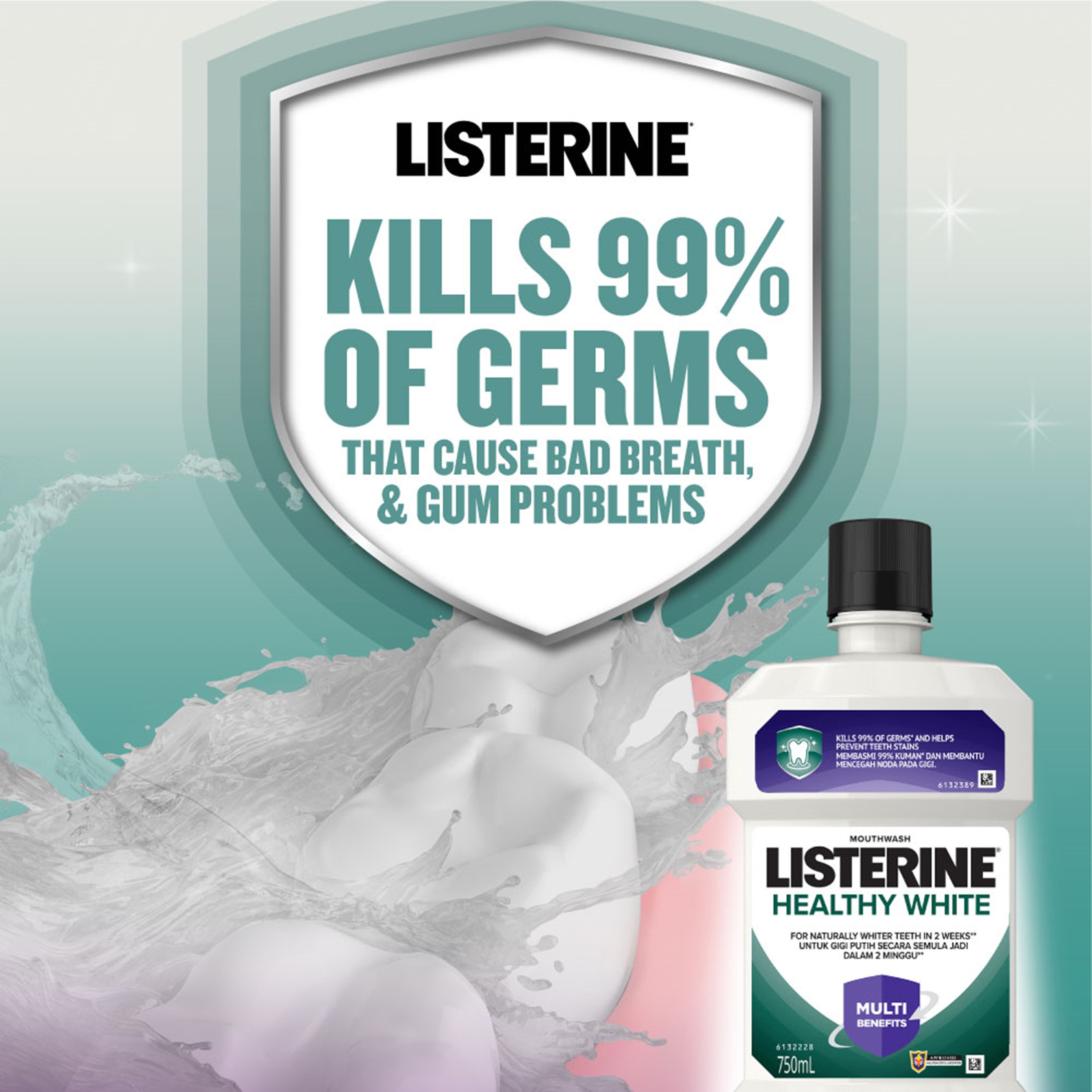 Listerine Mouthwash - Healthy White 250mL