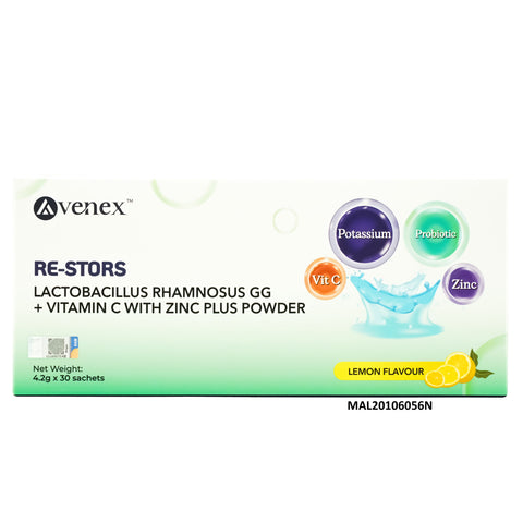 Avenex Re-Stors Lactobacillus Rhamnosus GG + Vitamin C with Zinc Powder 4.2g x 30's