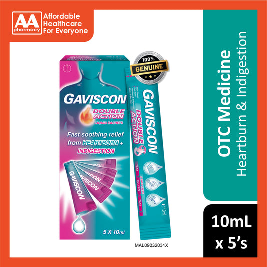 Gaviscon Double Action Liquid (Mint) Sachet 10mLx5's