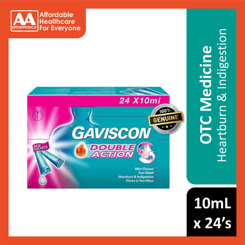 Gaviscon Double Action Liquid (Mint) Sachet 10mLx24's