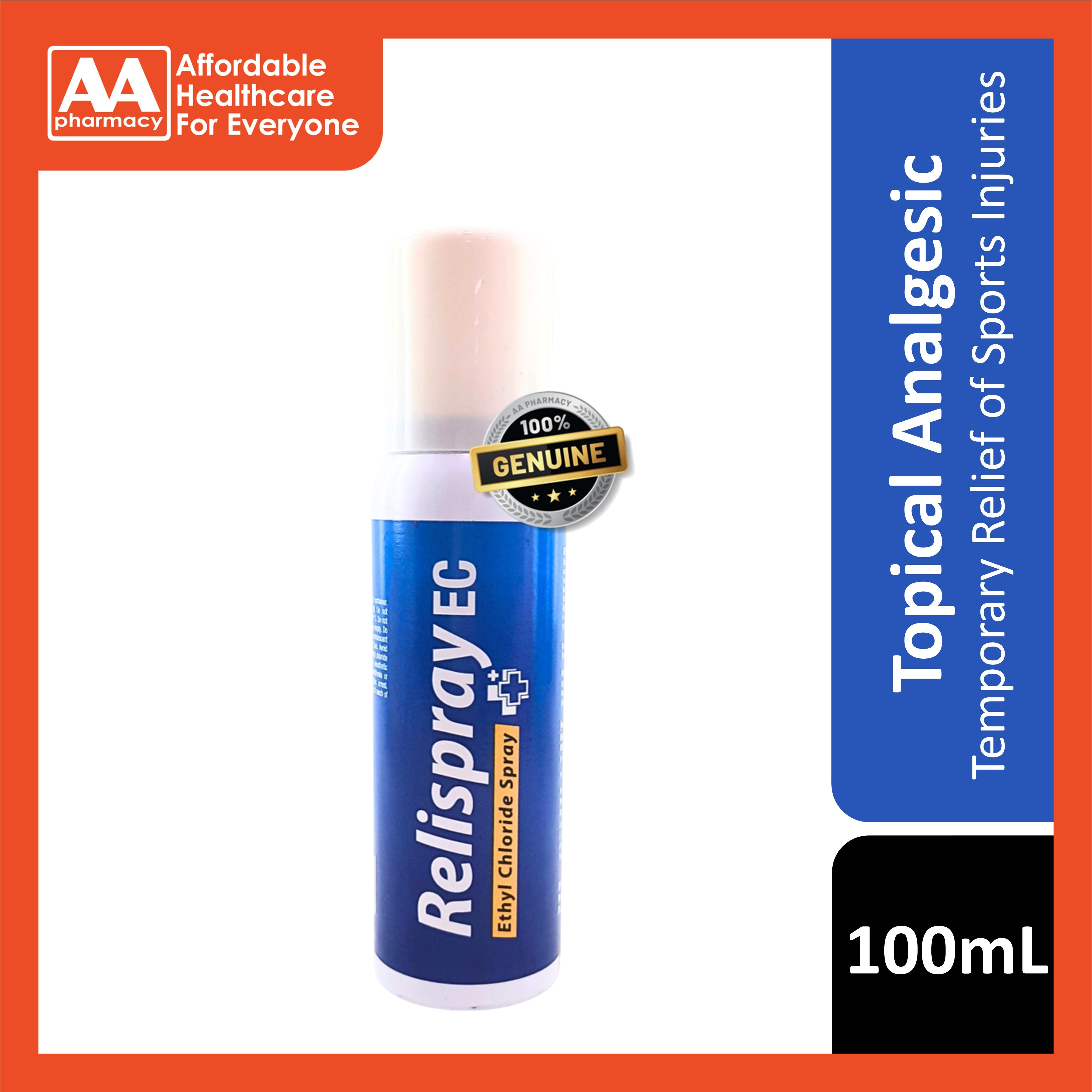 Spray Ec Relispray EC (Ethyl Chloride) Spray 100mL – AA Pharmacy