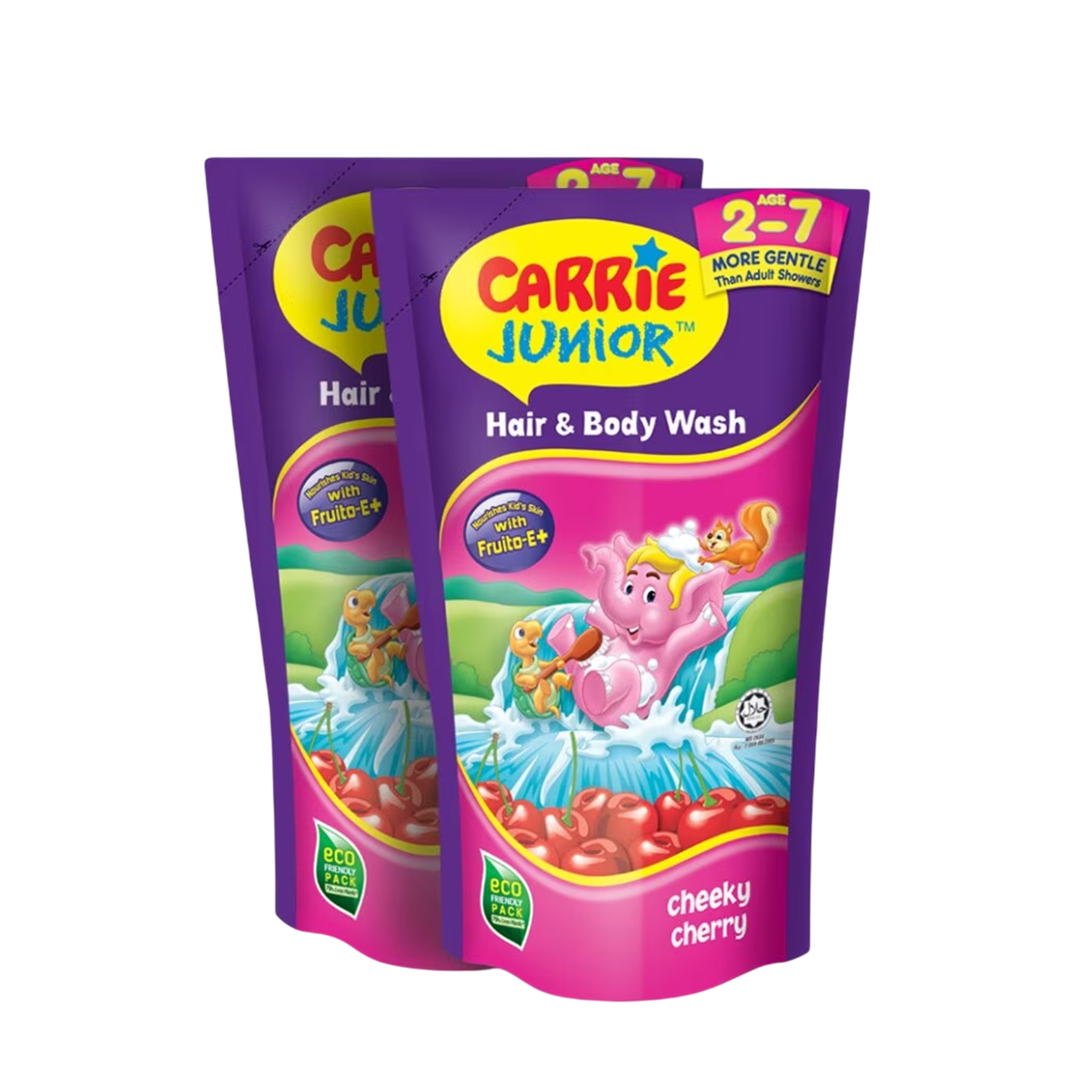 Carrie Junior Hair & Body Wash (Cheeky Cherry) Refill Pack 2x500g