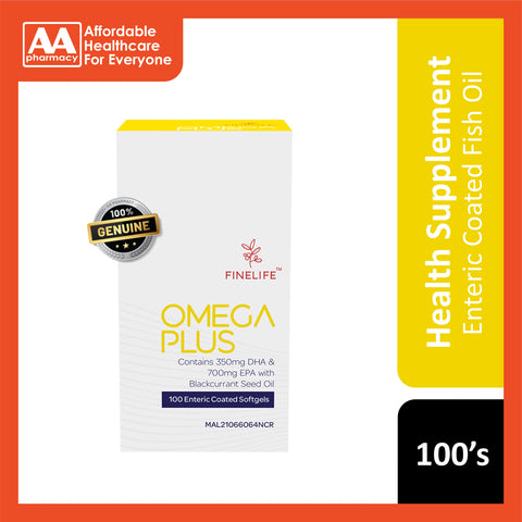 Finelife Omega Plus Enteric-Coated Softgels 100's (Fish Oil and Blackcurrant Seed Oil)