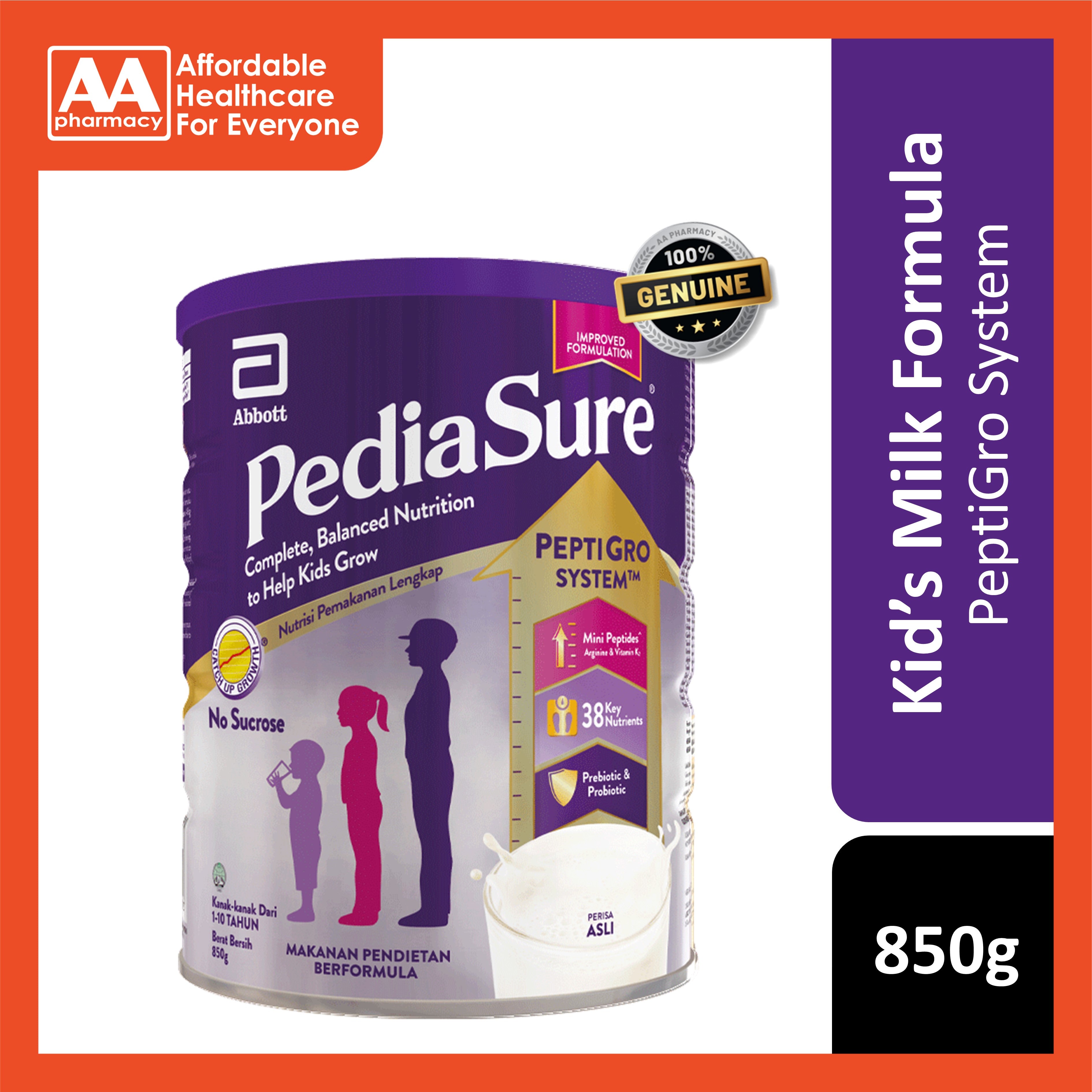 Pediasure Rtf PediaSure Complete, Balanced Nutrition (Plain) 850g (For Children 1-10 ...