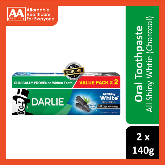 Darlie All Shiny White Charcoal Clean Toothpaste Twin Pack 140gx2