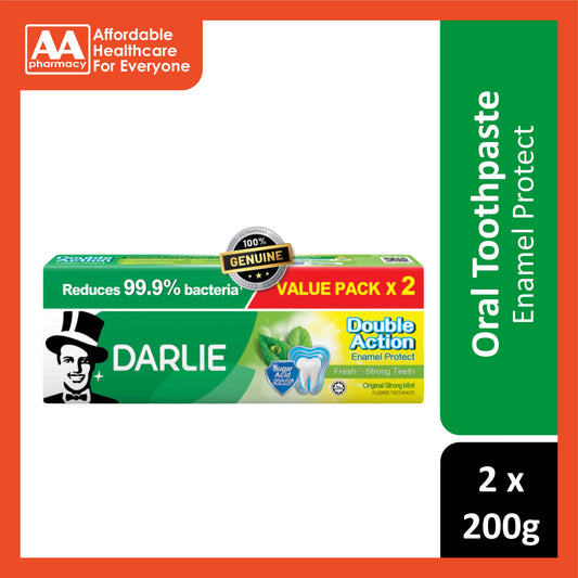 Darlie Double Action Enamel Protect Strong Mint Toothpaste Twin Pack 200gx2