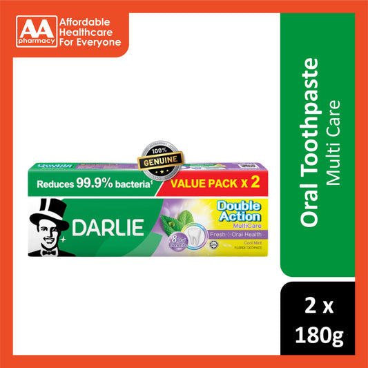 Darlie Double Action MultiCare Toothpaste Twin Pack 180gx2