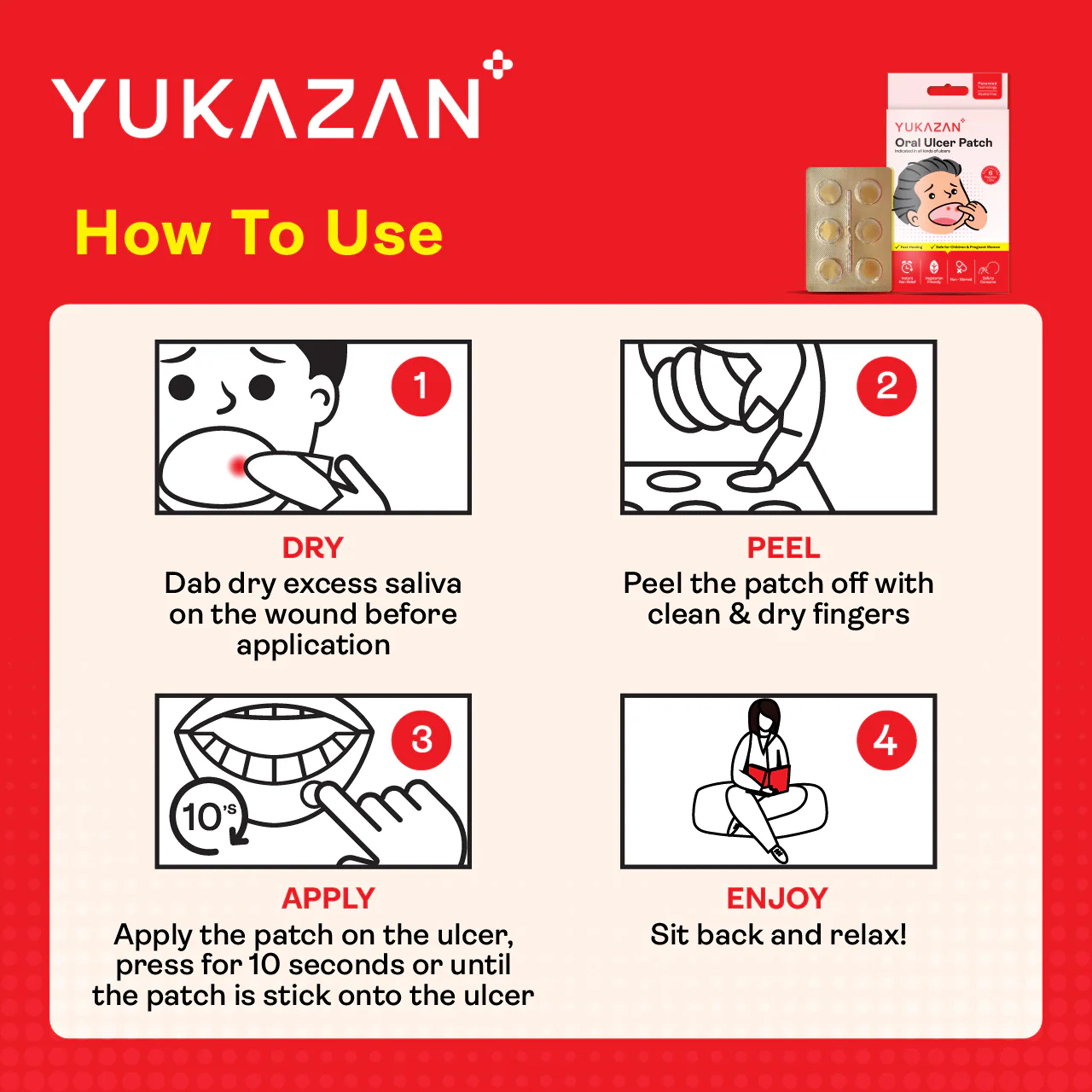 Yukazan Oral Ulcer Patch (6's) - Non-Steroid