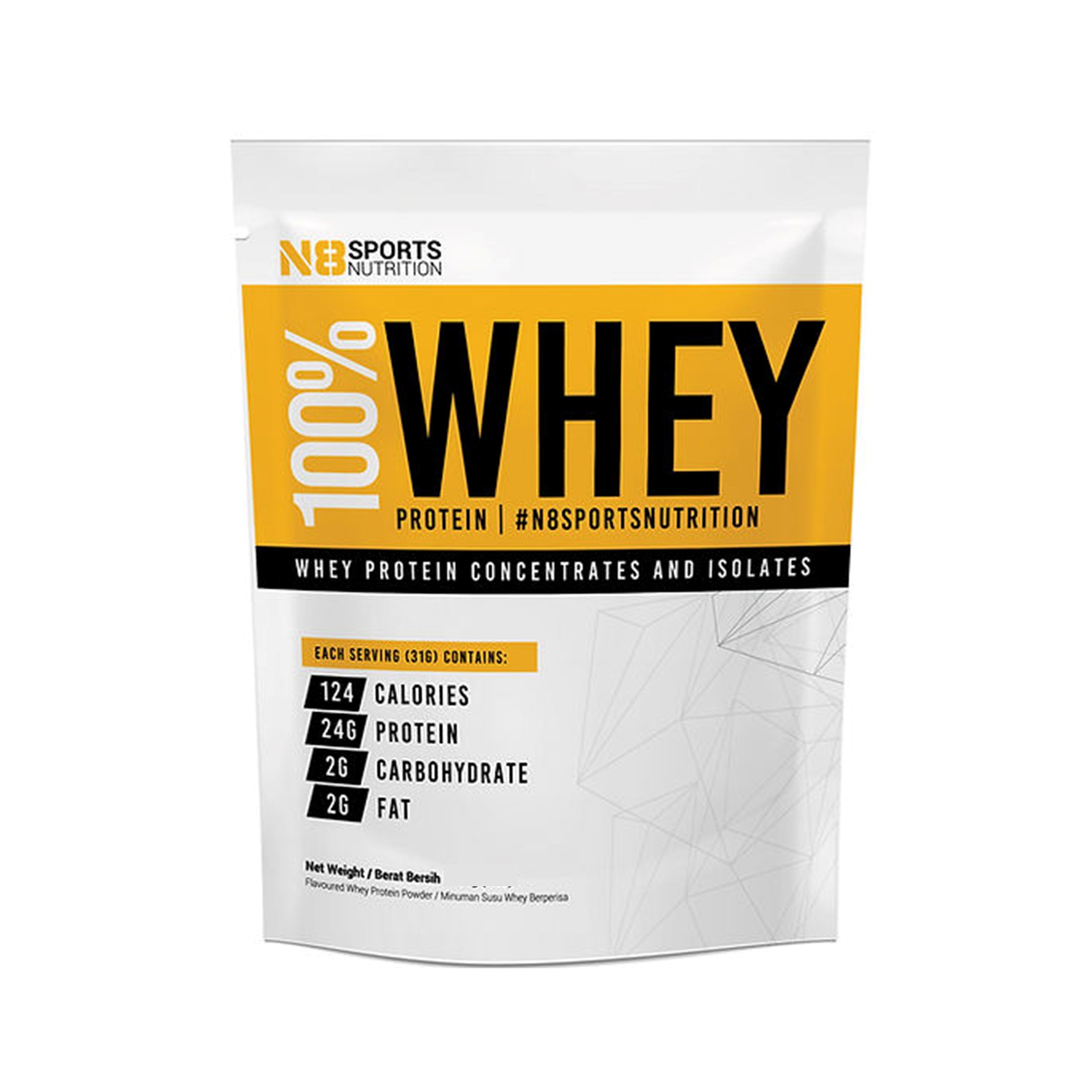 N8 100% Whey Protein Concentrates and Isolates Powder 500g (Chocolate Flavour)