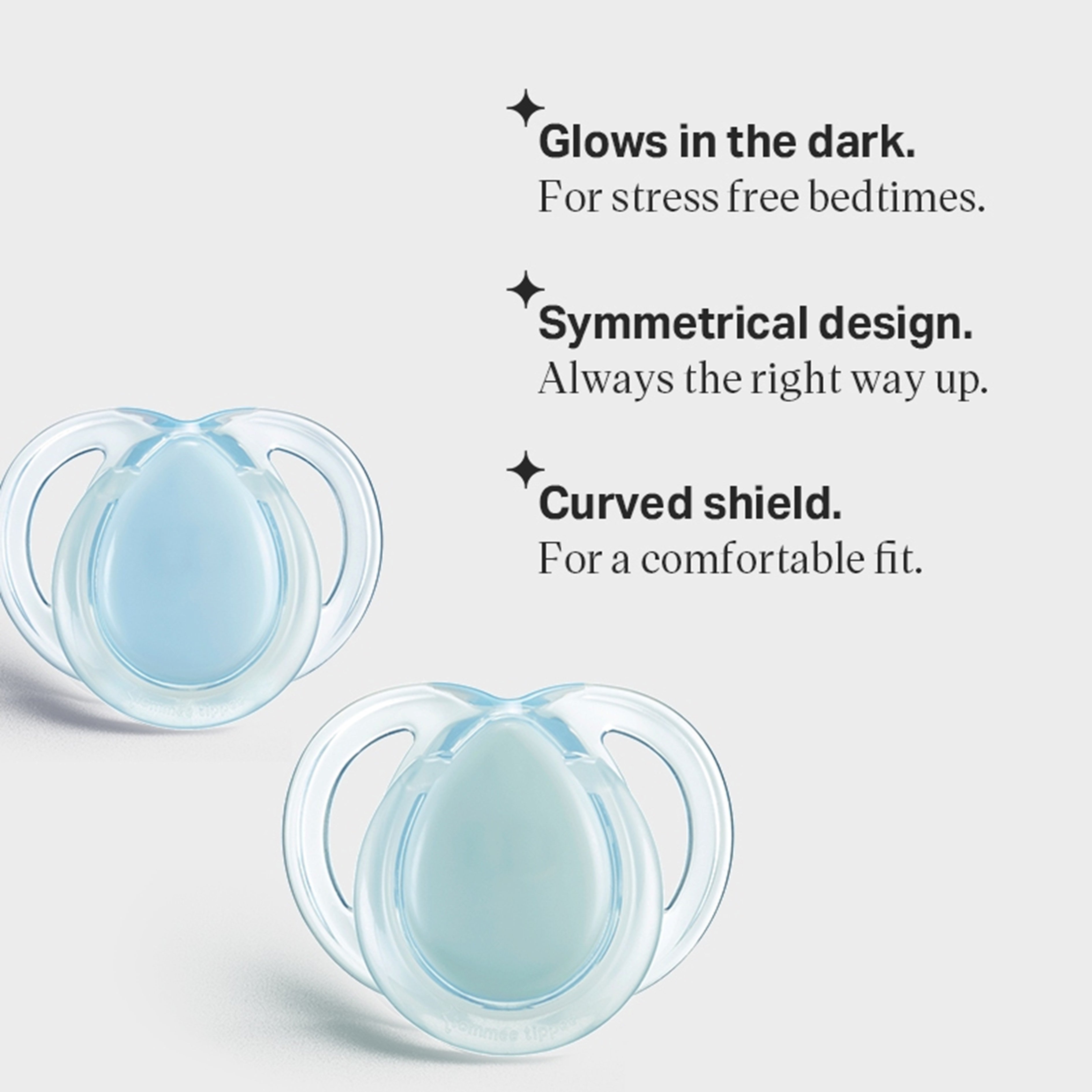 Tommee Tippee Orthodontic Night Time Soother Assorted 6-18M 2's (Glow in the Dark)