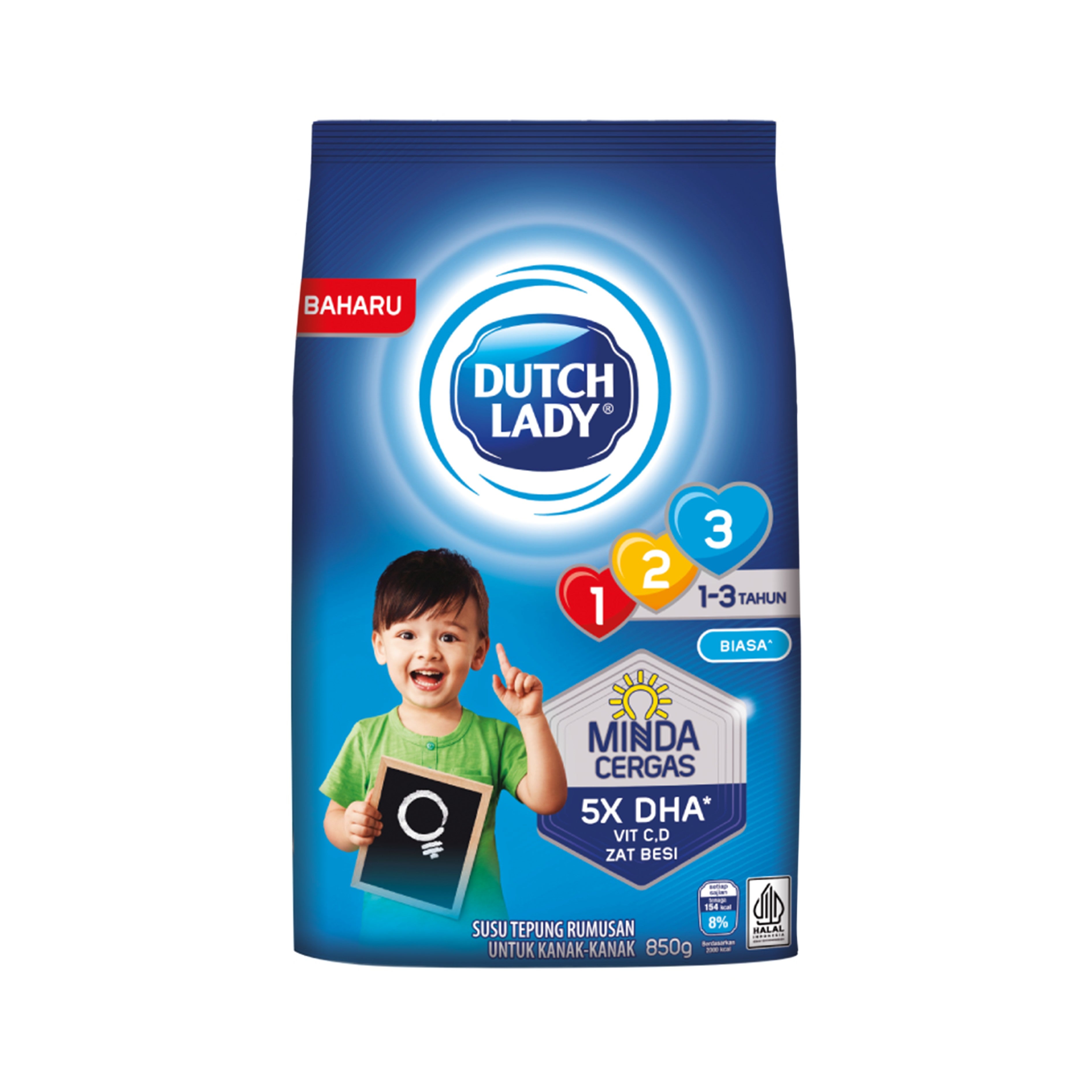Dutch Lady Growing Up Milk 123 (Plain Flavour) 850g (For Children 1-3 Years)