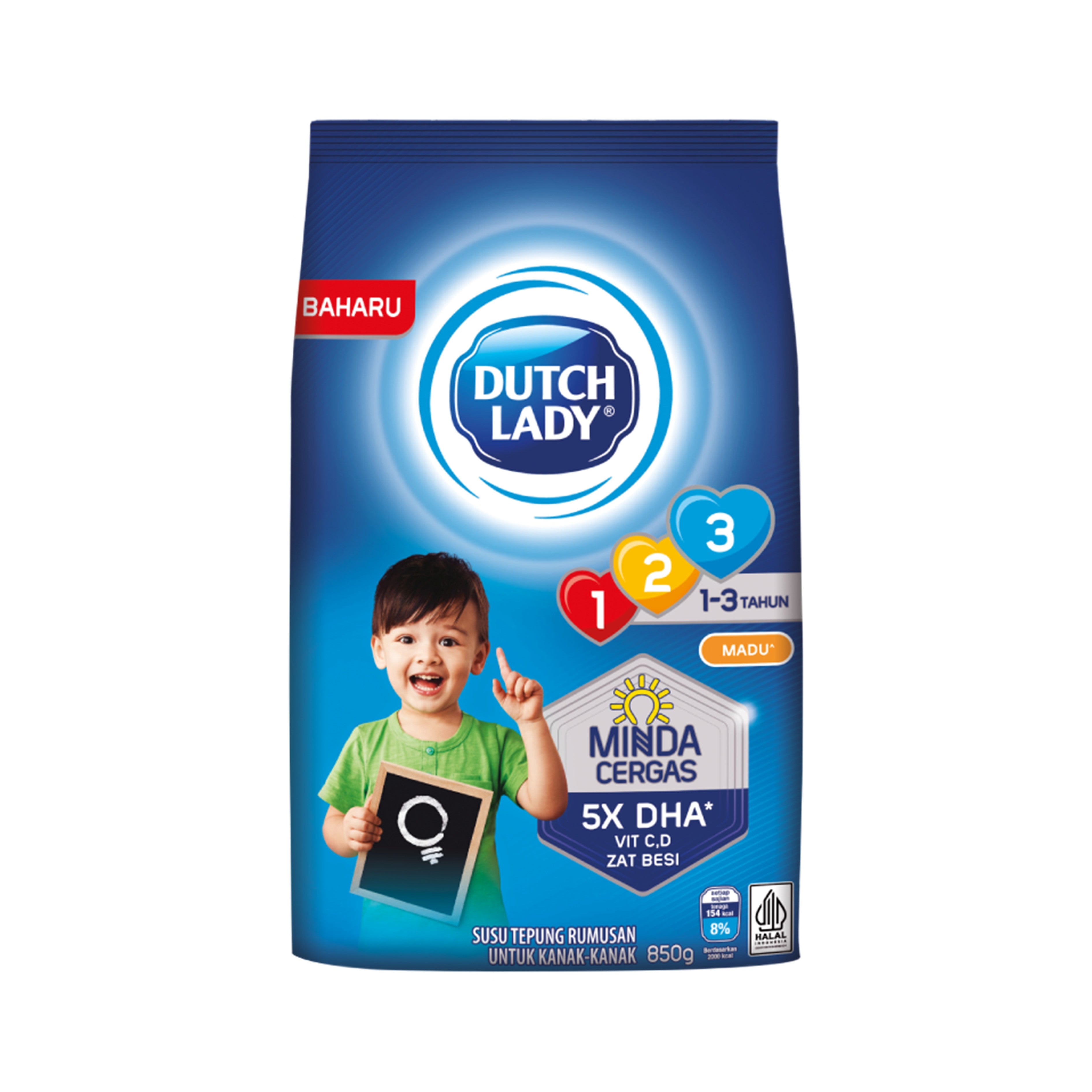Dutch Lady Growing Up Milk 123 (Honey Flavour) 850g (For Children 1-3 Years)