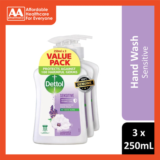 Dettol Antibacterial Hand Wash (Sensitive) Value Pack 3x250mL