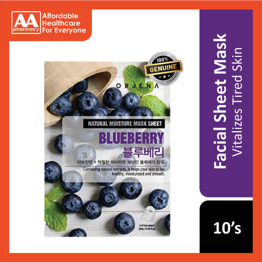 Orjena Natural Moisture Mask Sheet (Blueberry) 10's