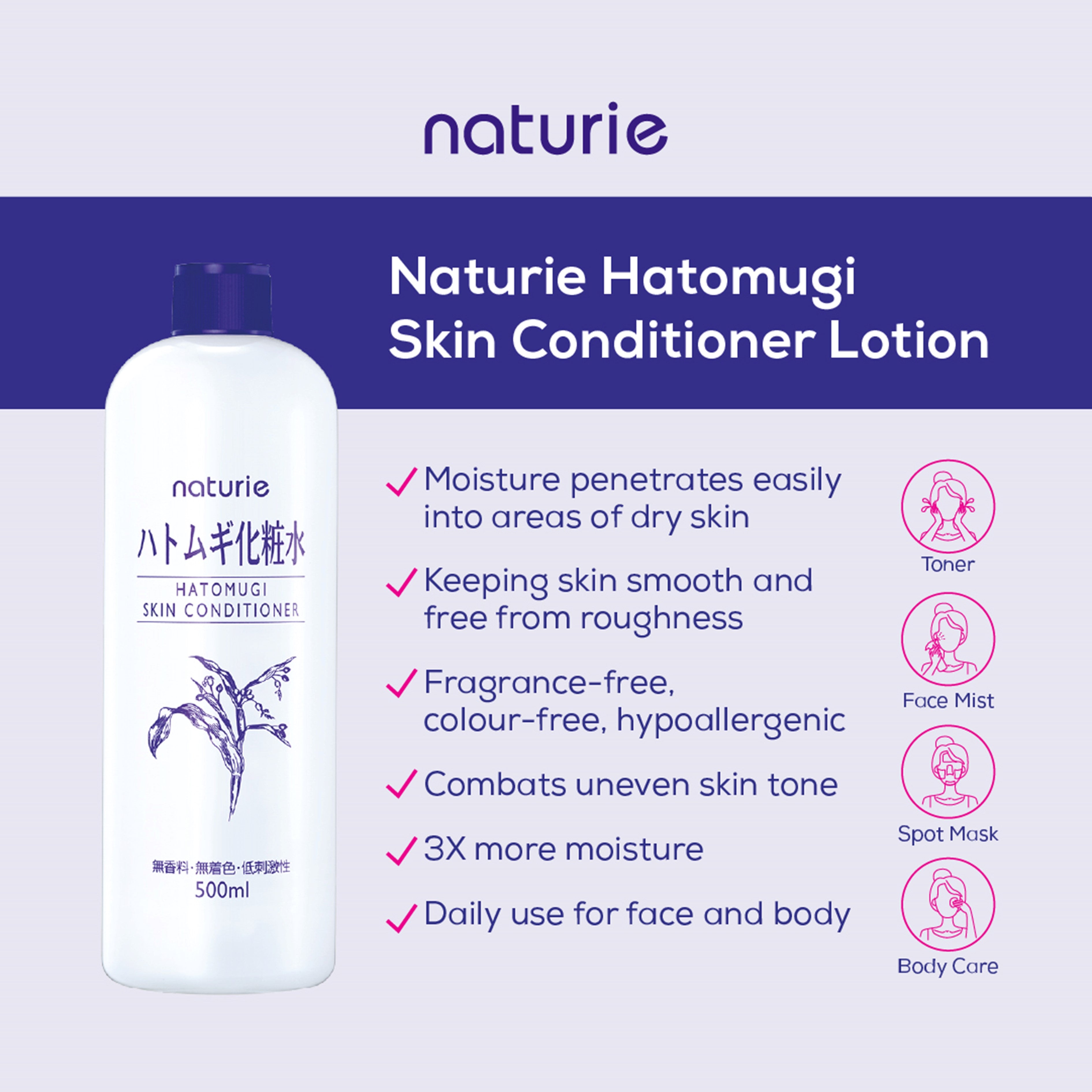 Naturie Hatomugi Skin Conditioner Lotion 500mL