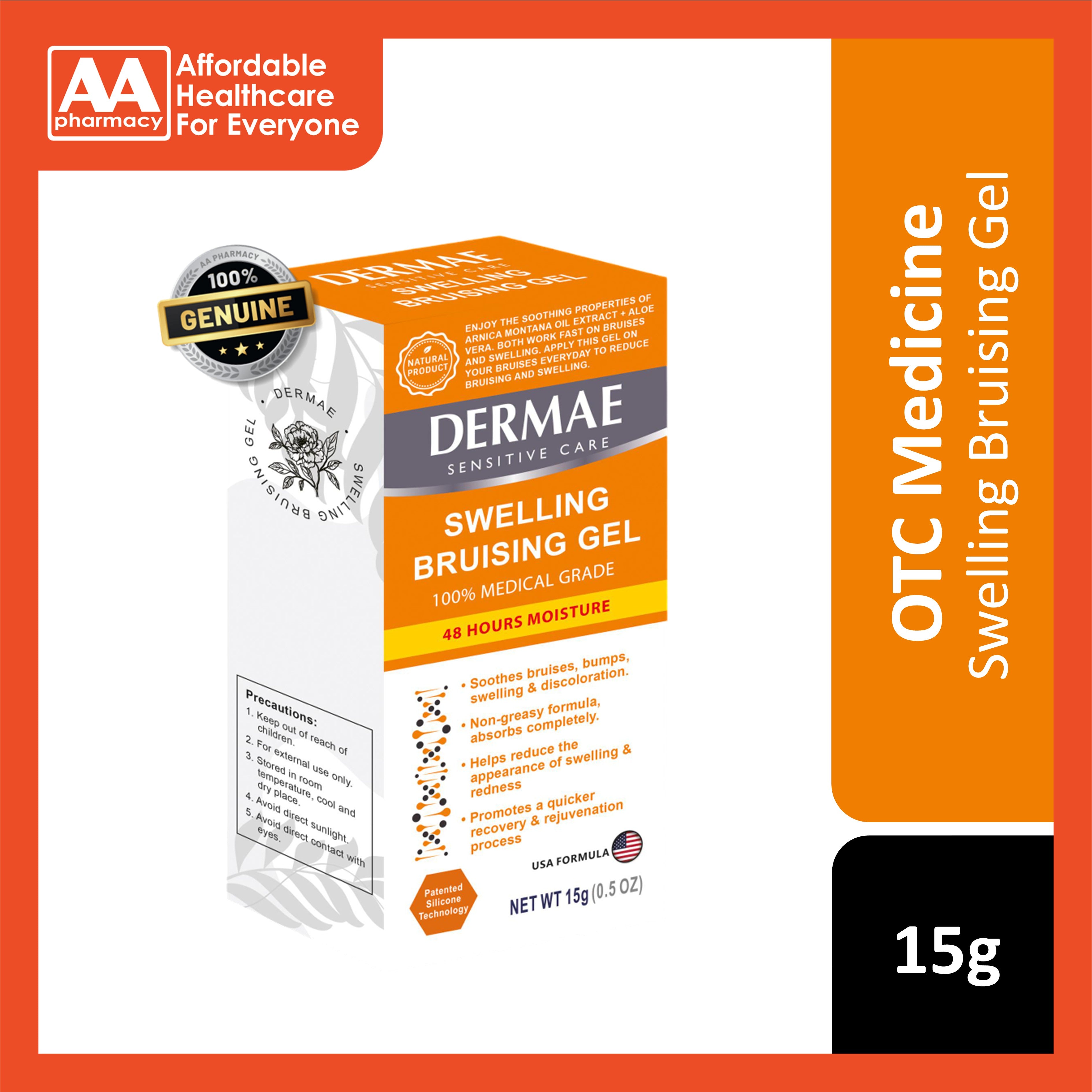 Dermae Swelling Bruising Gel 15g (MDA Approved)