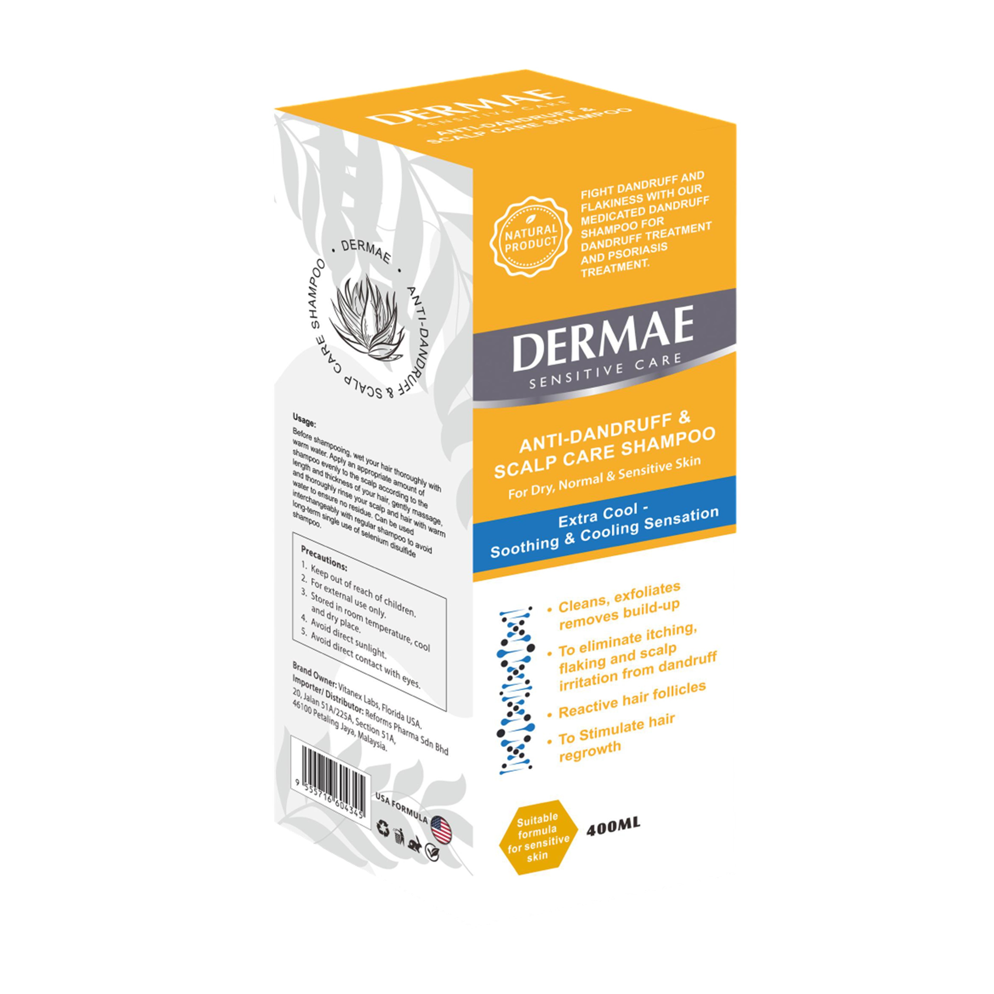Dermae Anti-Dandruff and Scalp Care Shampoo 400mL