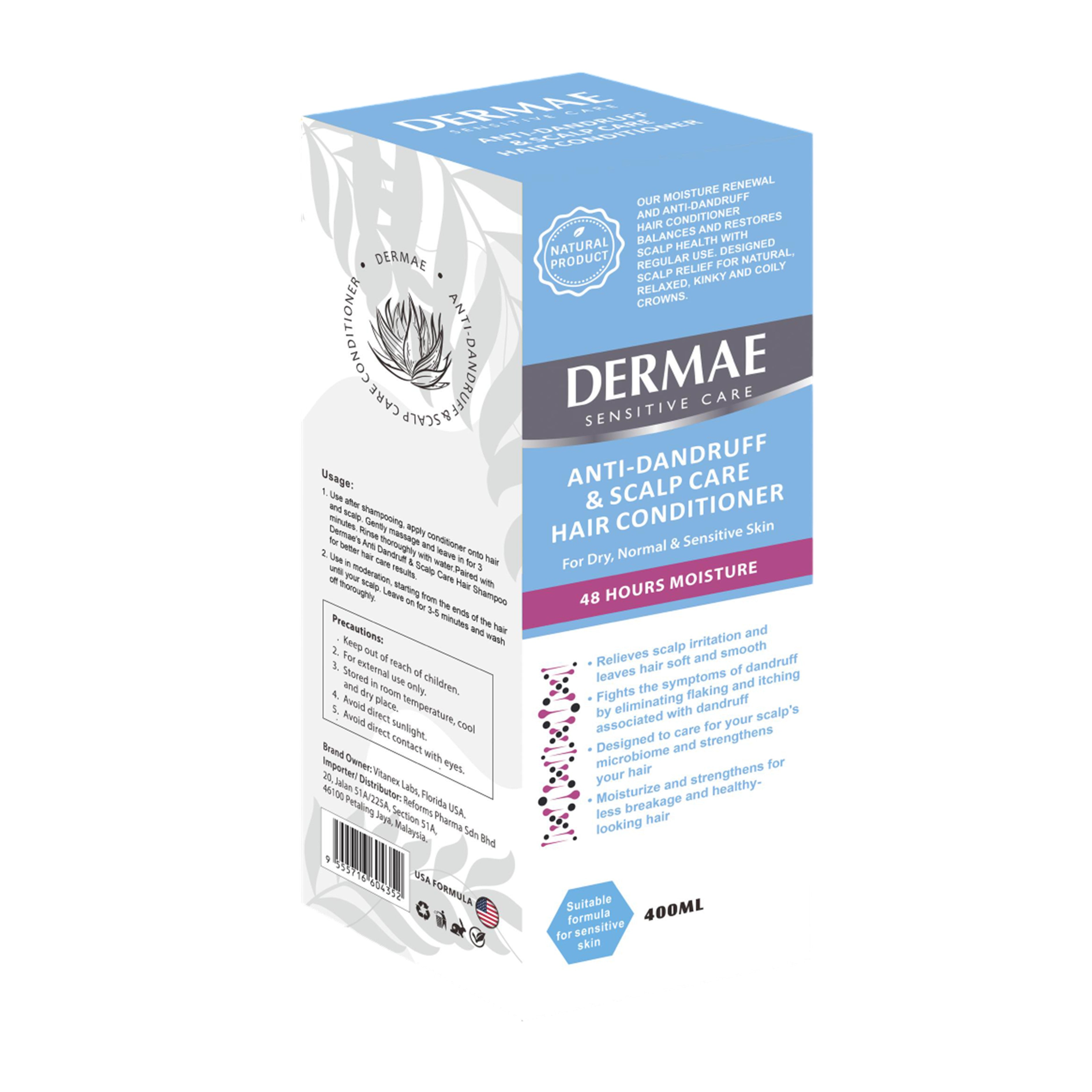 Dermae Anti-Dandruff and Scalp Care Hair Conditioner 400mL