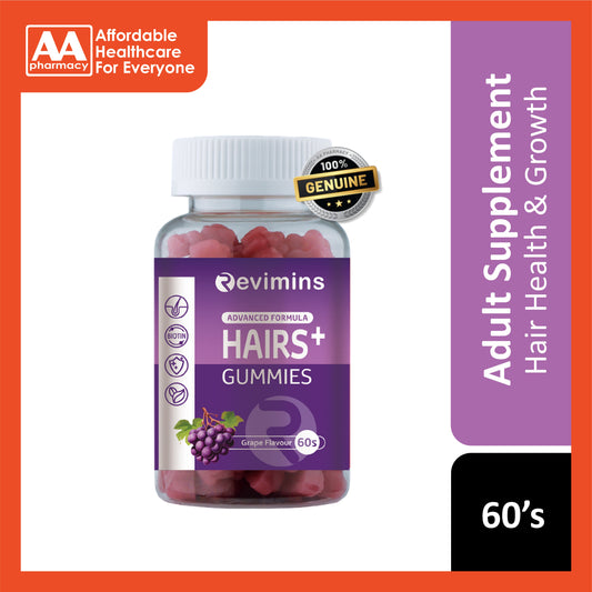 Revimins Hairs+ Gummies 60's (Grape Flavour)