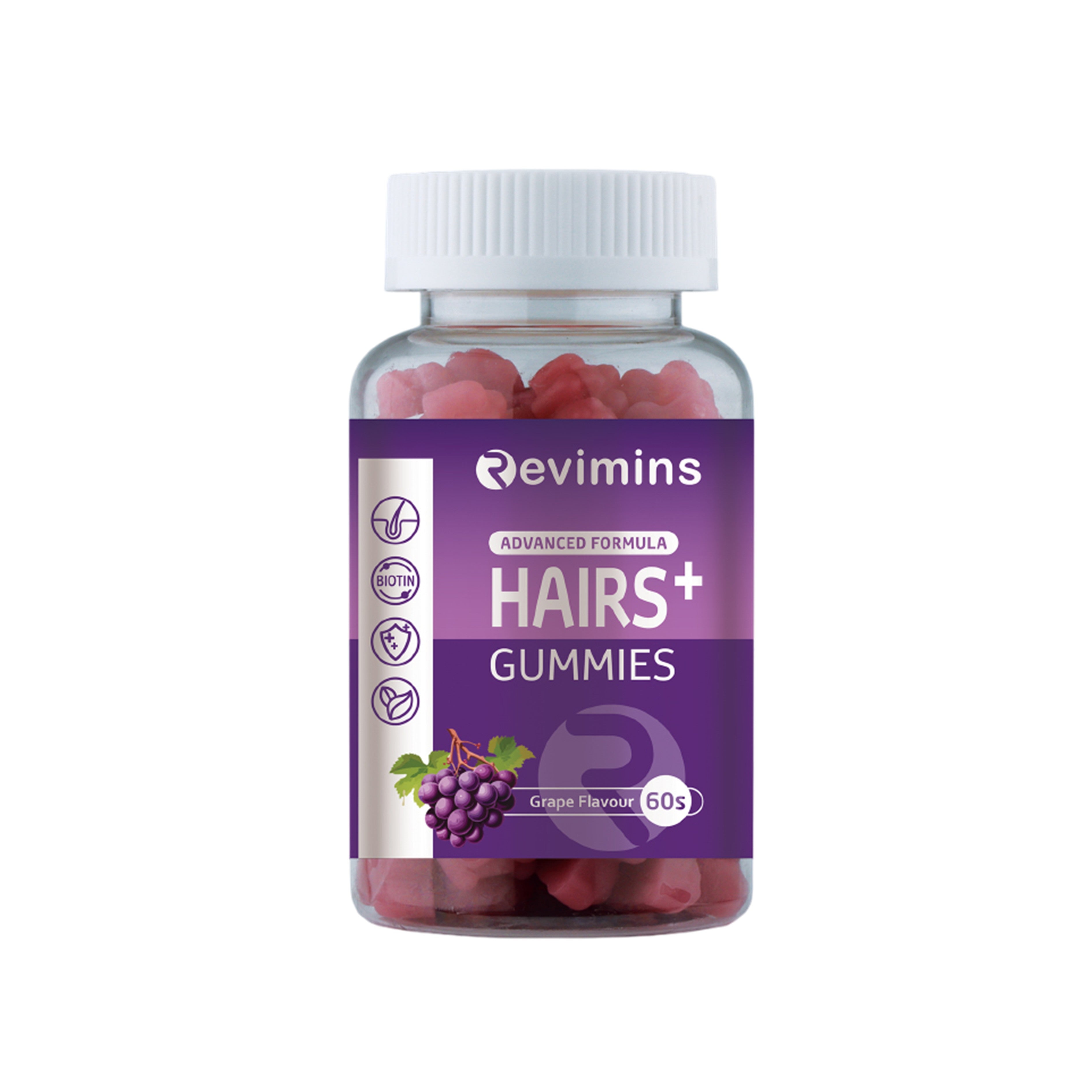 Revimins Hairs+ Gummies 60's (Grape Flavour)