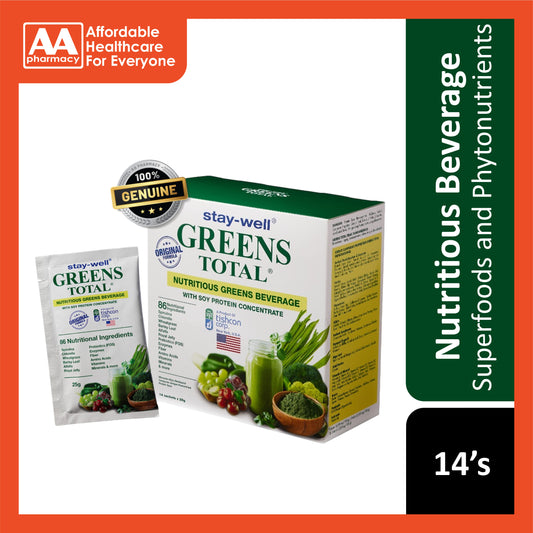 Stay-Well Greens Total Nutritious Greens Beverage with Soy Protein Concentrate 14's