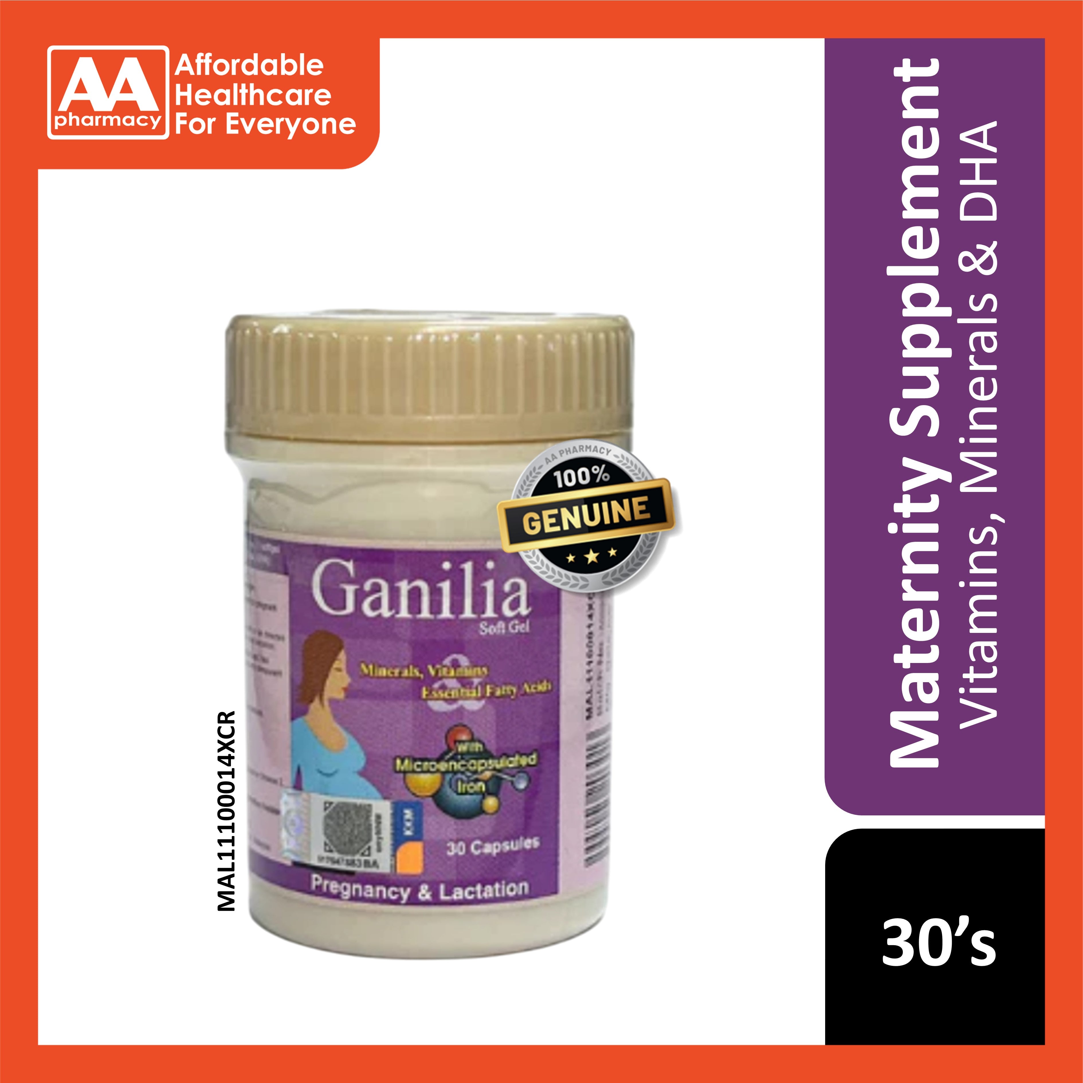 Ganilia with Microencapsulated Iron Capsules for Pregnancy and Breastfeeding 30's