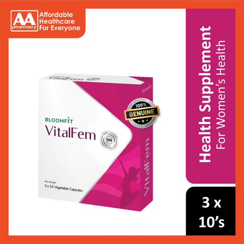 Bloomfit VitalFem Vegetable Capsules 3x10's (Soy Germ Extract and Fenugreek Seed Extract for Women's Health)