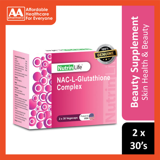 NutrinLife NAC L-Glutathione Complex Vegecapsule 2x30's [Improved Formulation]