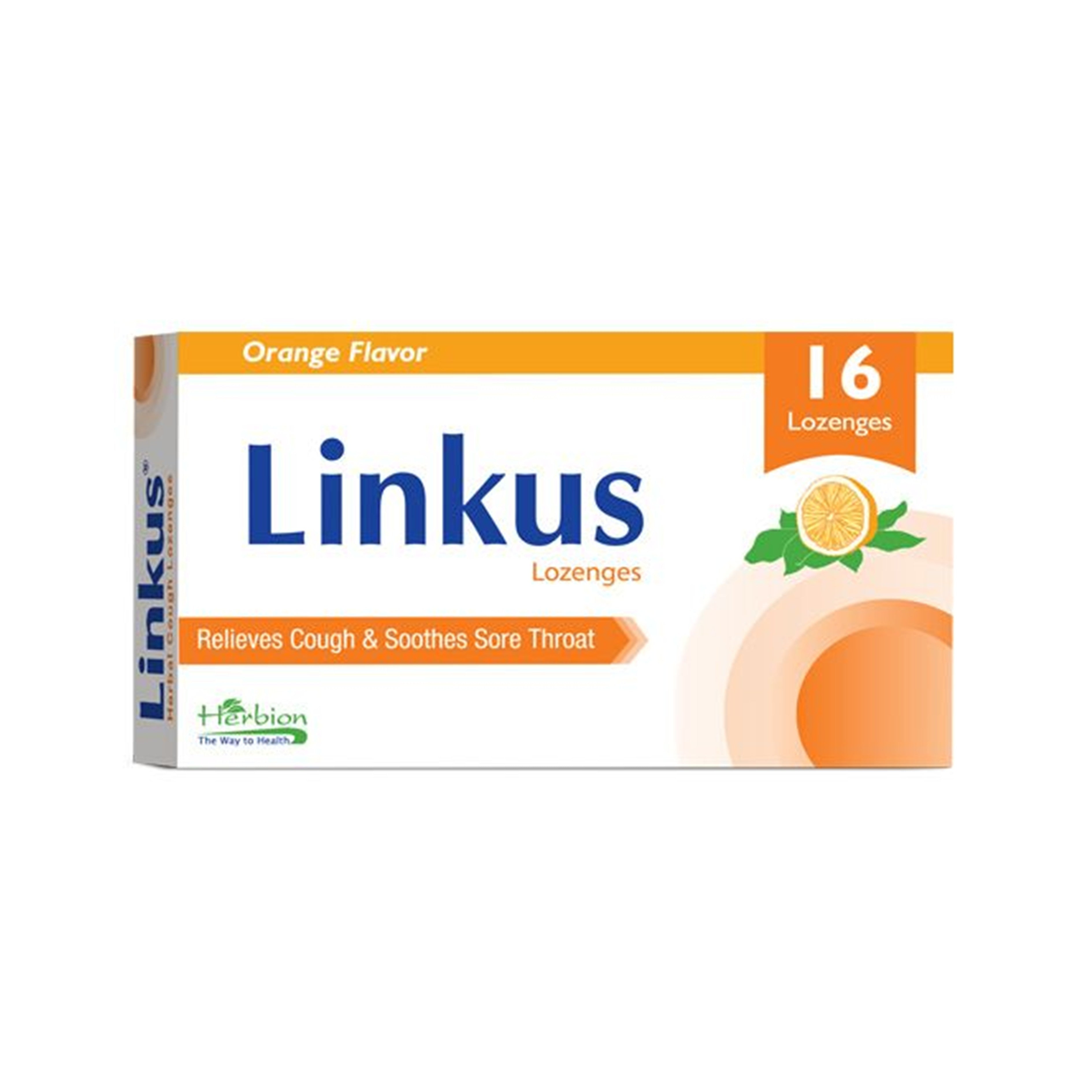 Linkus Lozenge (Orange Flavour) 16's (Relieves Cough and Soothes Sore Throat)