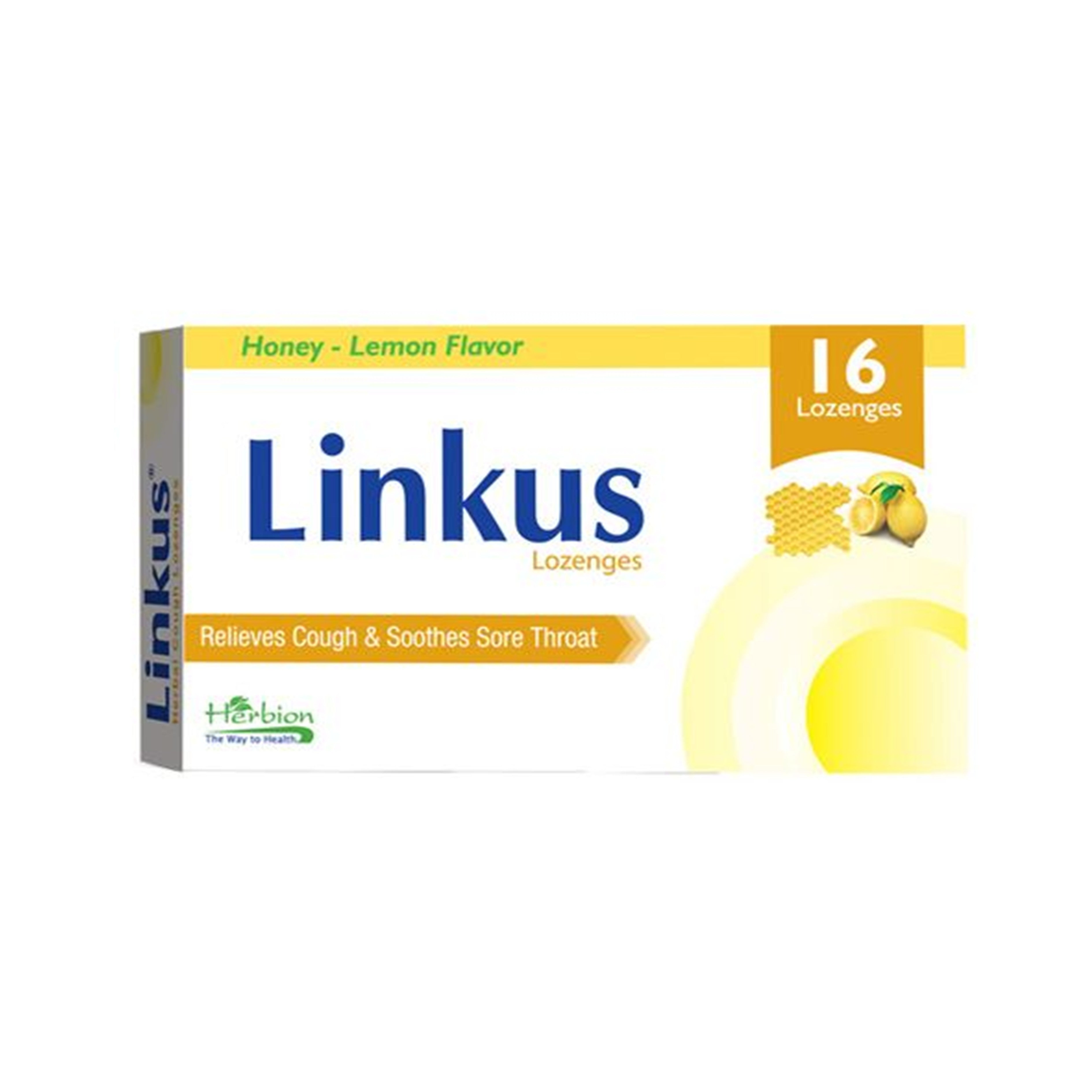 Linkus Lozenge (Honey Lemon Flavour) 16's (Relieves Cough and Soothes Sore Throat)