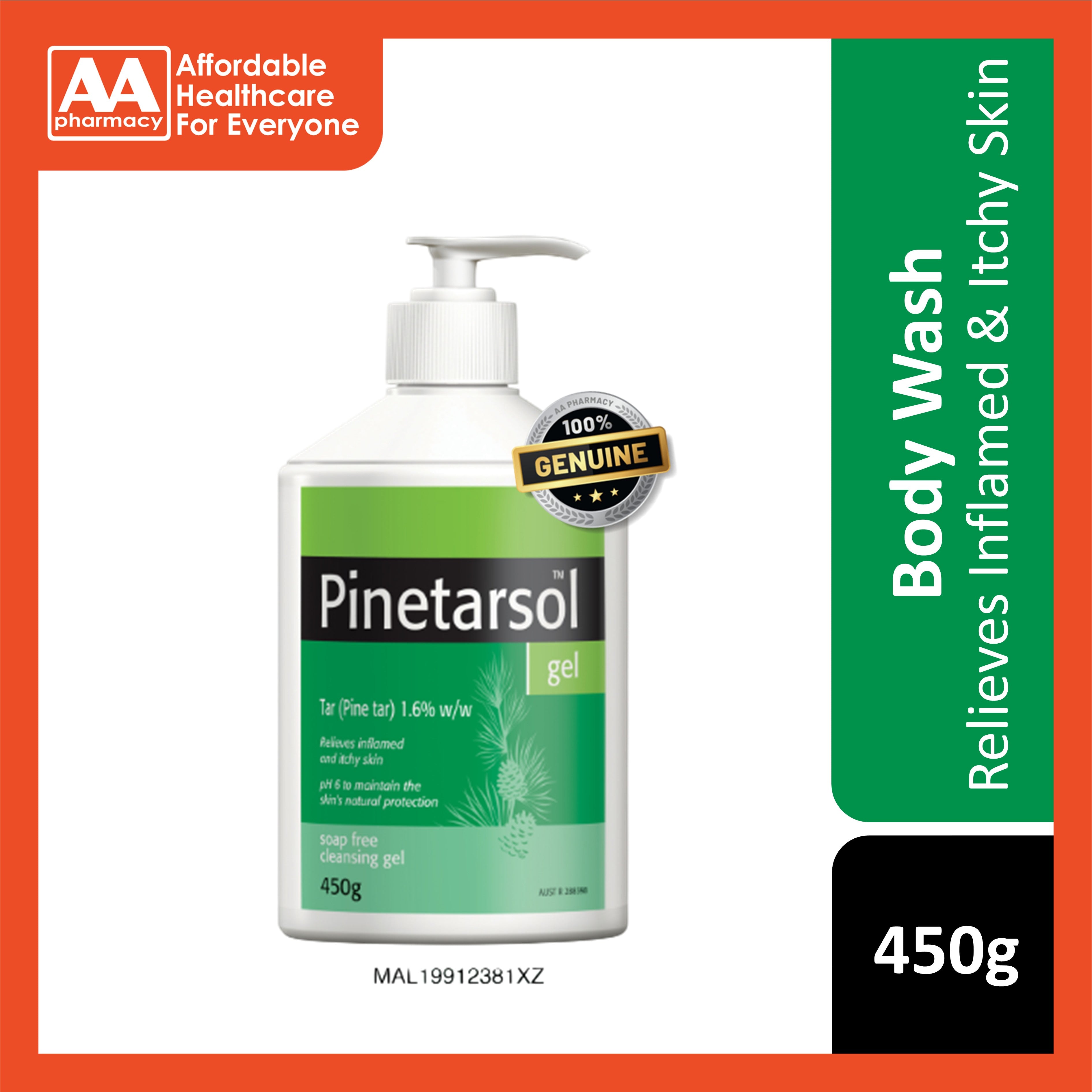 Pinetarsol Tar (Pine Tar) 1.6% Cleansing Gel 450g