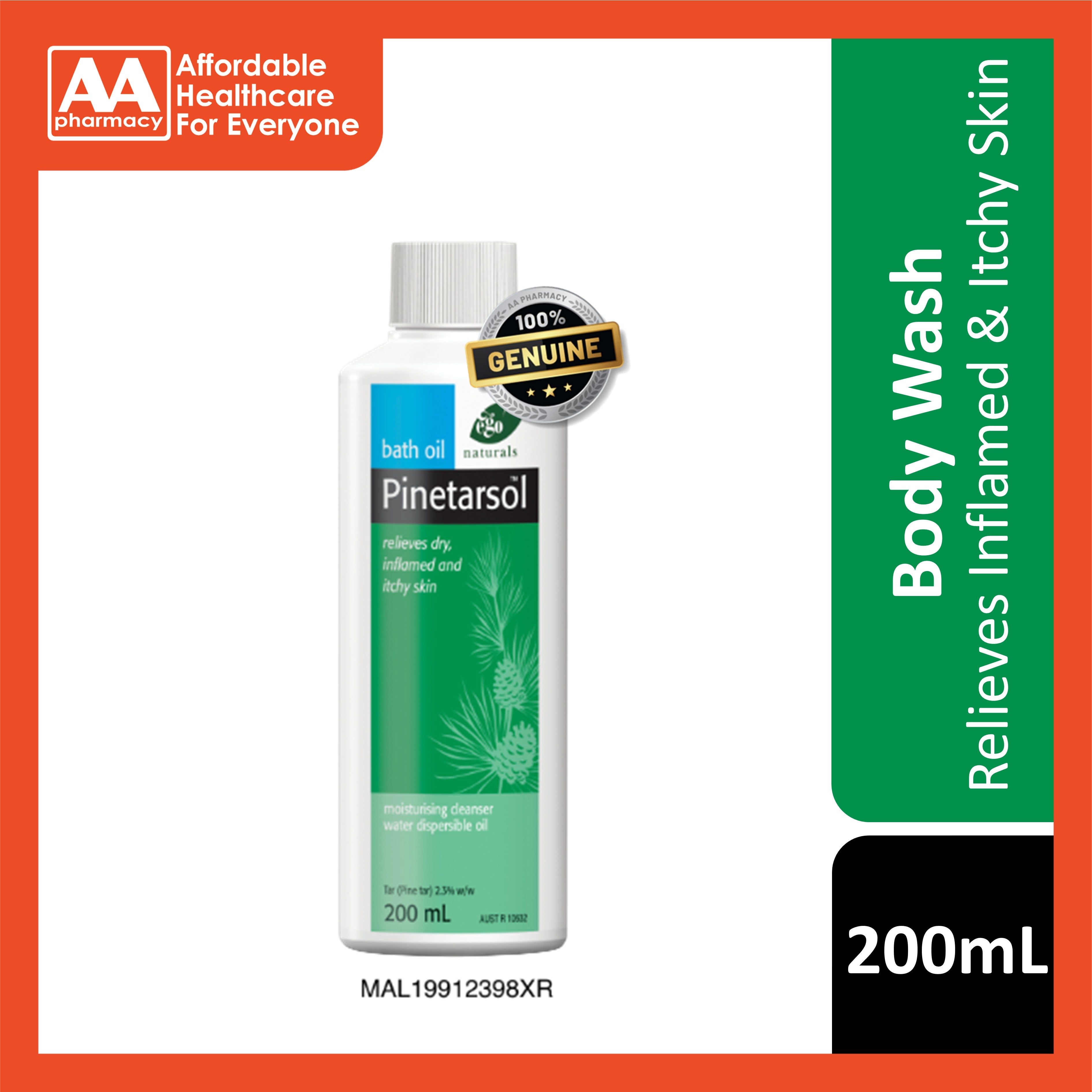 Pinetarsol Tar (Pine Tar) 2.3% Moisturizing Cleanser Bath Oil 200mL