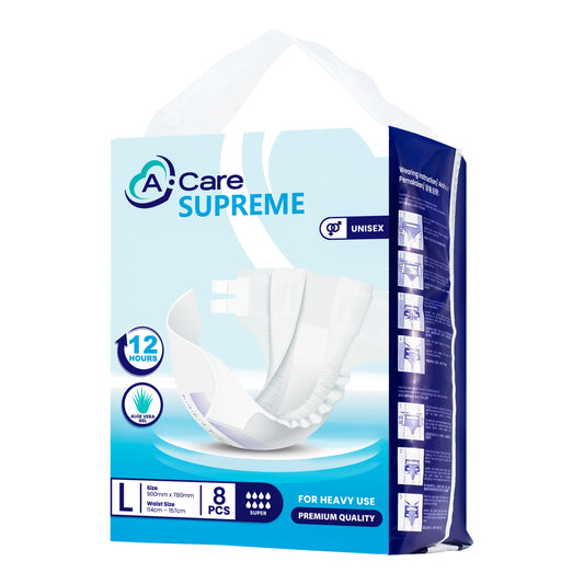 A-Care Supreme Adult Diapers Size L 8's (114-157cm)