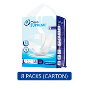 A-Care Supreme Adult Diapers Size L 8's (114-157cm) [8 Packs/Carton]