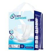 A-Care Supreme Adult Diapers Size XL 8's (140-173cm)