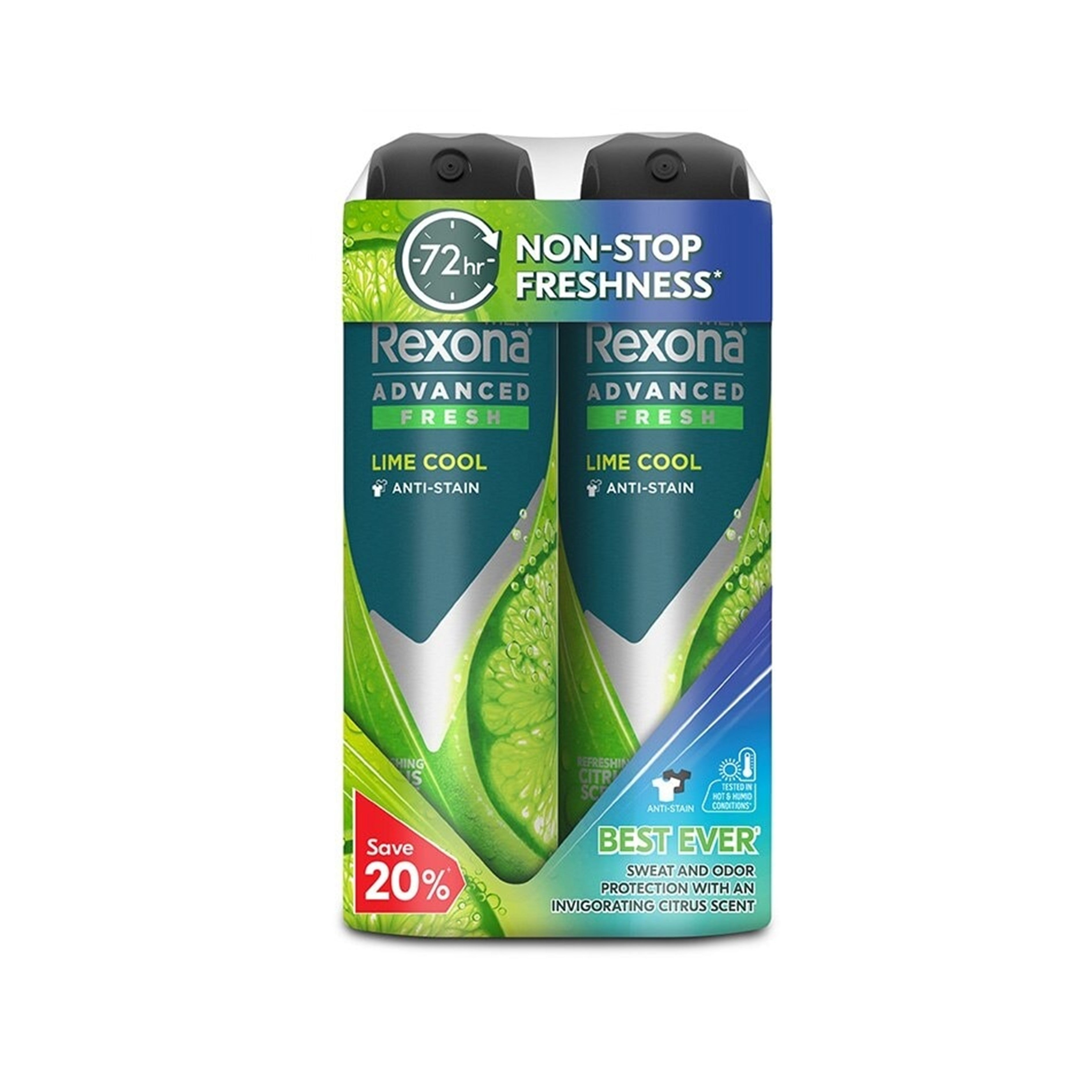 Rexona Men Antiperspirant Spray (Advanced Fresh Lime Cool) 135mLx2's [Twinpack]
